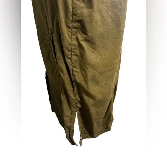 Zara Olive Army Green Patch Long Duster Jacket medium - Picture 4 of 15